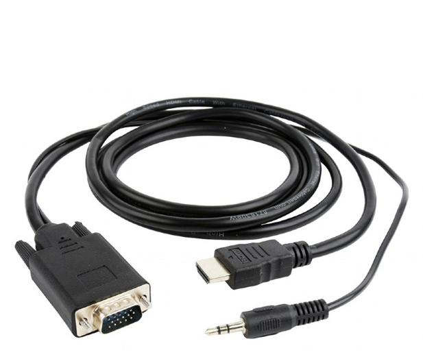 GEMBIRD Adapter GEMBIRD A-HDMI-VGA-03-6 (HDMI M - D-Sub (VGA), Jack stereo 3,5 mm M; 1,8m; kolor czarny) - 1351653 - zdjęcie 2